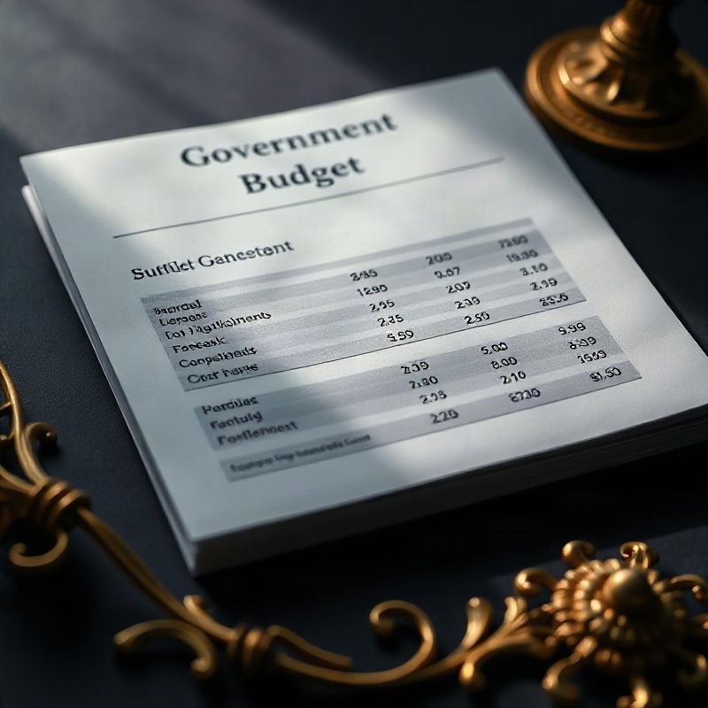 Dokument státního rozpočtu se zvýrazněnými čísly v indigových tónech
